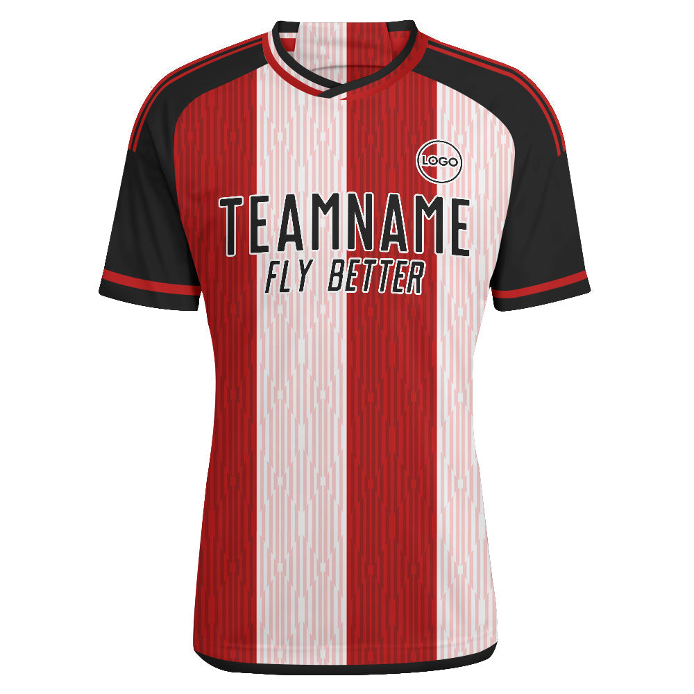 Custom Red Black-White Real Madrid 2023-24 Home Authentic Soccer Jersey